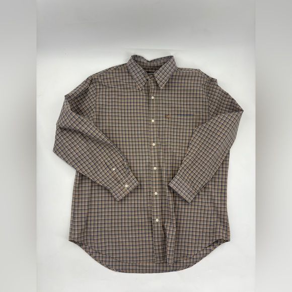 Polo Jeans Ralph Lauren Beige and Blue Checkered button down shirt - Picture 9 of 9